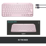 Logitech MX Keys Mini Minimalist Wireless Illuminated Keyboard, toetsenbord Lichtroze, US lay-out, Bluetooth