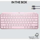 Logitech MX Keys Mini Minimalist Wireless Illuminated Keyboard, toetsenbord Lichtroze, US lay-out, Bluetooth