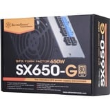 SilverStone SX650-G V1.1, 650 Watt voeding  Zwart, 4x PCIe, Kabelmanagement