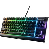 SteelSeries Apex 3 TKL RGB gaming toetsenbord Zwart, US lay-out (QWERTY), SteelSeries Whisper-Quiet, 80% (TKL)	