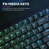 Trust GXT 868 Torix Premium draadloos mechanisch RGB gaming toetsenbord Zwart, US lay-out (QWERTY), Huano White, 100%