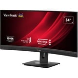 ViewSonic UWQHD Curved Docking Monitor VG3456C 34" UltraWide Zwart (mat), 1x DisplayPort, 2x HDMI, 1x USB-C, 4x USB-A, 1x RJ-45