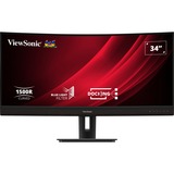 ViewSonic UWQHD Curved Docking Monitor VG3456C 34" UltraWide  Zwart (mat), 2x HDMI, 1x Displayport, USB-A, USB-B, USB-C, LAN, audio