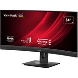 ViewSonic UWQHD Curved Docking Monitor VG3456C 34" UltraWide  Zwart (mat), 2x HDMI, 1x Displayport, USB-A, USB-B, USB-C, LAN, audio
