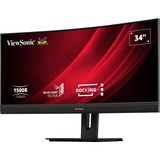 ViewSonic UWQHD Curved Docking Monitor VG3456C 34" UltraWide  Zwart (mat), 2x HDMI, 1x Displayport, USB-A, USB-B, USB-C, LAN, audio