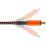 Xtorm Xtreme USB naar USB-C kabel 60W Oranje/zwart, 1,5 meter