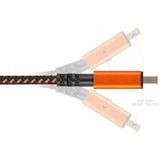 Xtorm Xtreme USB naar USB-C kabel 60W Oranje/zwart, 1,5 meter