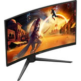 AOC C32G4Z 31.5" curved gaming monitor Zwart/rood, HDMI, DisplayPort, Audio, 260 Hz OC