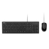 ASUS U2000 Keyboard + Mouse Set desktopset Zwart, US lay-out (QWERTY), 100%, 1000 DPI