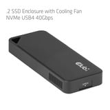 Club 3D CAC-2510 M.2 SSD-behuizing met koelventilator externe behuizing Zwart, M.2 NVMe SSD, USB-C 40 Gbps