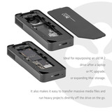Club 3D CAC-2510 M.2 SSD-behuizing met koelventilator externe behuizing Zwart, M.2 NVMe SSD, USB-C 40 Gbps