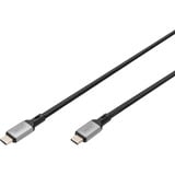 Digitus USB-C 4 Gen2- USB-C-verbindingskabel Zwart/grijs, 3 meter
