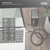 Digitus USB-C 4 Gen2- USB-C-verbindingskabel Zwart/grijs, 3 meter