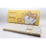 Ducky One 2 x Shiba Says, toetsenbord Geel/wit, US lay-out, Cherry MX Silent Red, RGB leds, MDA Profile PBT Dye-sub