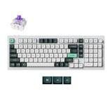 Keychron Q5 HE QMK Wireless Custom Keyboard, toetsenbord Wit/groen, US lay-out, Gateron Double-Rail Magnetic Nebula, RGB leds, 96%, OSA double-shot PBT, hot swap, Knob, 2.4GHz | Bluetooth 5.1 | USB-C