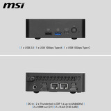 MSI Cubi NUC AI+ 3MG-004EU pc-systeem Zwart | Core Ultra 5 322 | Intel Graphics | 16 GB | 512 GB SSD