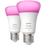 Philips Hue Hue E27 2-pack ledlamp 2000-6500K, Dimbaar, BT, A60