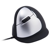 R-Go Tools HE Mouse, Linkshandig Zwart/zilver, 500 - 3500dpi, Large (Handlengte boven de 185mm)