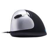 R-Go Tools HE Mouse, Linkshandig Zwart/zilver, 500 - 3500dpi, Large (Handlengte boven de 185mm)