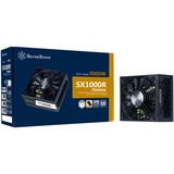 SilverStone SST-SX1000R-PL, 1000 Watt voeding  Zwart, 4x PCIe, 1x 12VHPWR, Full Kabel-management