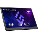 ViewSonic VX1654 draagbare gaming monitor 16" Zwart, 1x Micro HDMI, 2x USB-C, 144 Hz