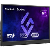 ViewSonic VX1654 draagbare gaming monitor 16" Zwart, 1x Micro HDMI, 2x USB-C, 144 Hz