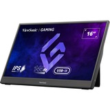 ViewSonic VX1654 draagbare gaming monitor 16" Zwart, 1x Micro HDMI, 2x USB-C, 144 Hz