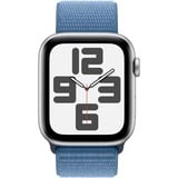 Apple Watch SE (2023) smartwatch Zilver/blauw, 44 mm, Geweven sportbandje, Aluminium, GPS + Cellular