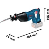 Bosch GSA 18 V-LI Professional reciprozaag Blauw/zwart, L-BOXX, 2x Accu 5Ah en oplader inbegrepen 