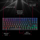 CHERRY XTRFY MX 8.2 TKL Wireless RGB mechanisch gaming toetsenbord Wit, US lay-out (QWERTY), Cherry MX2A Red, 80% (TKL), RGB, 2.4 Ghz / Bluetooth® 5.2 / USB