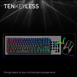 CHERRY XTRFY MX 8.2 TKL Wireless RGB mechanisch gaming toetsenbord Wit, US lay-out (QWERTY), Cherry MX2A Red, 80% (TKL), RGB, 2.4 Ghz / Bluetooth® 5.2 / USB