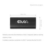 Club 3D CAC-2507 USB-C female adapter Zwart, 40G, 240W, 8K60Hz