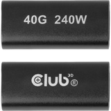 Club 3D CAC-2507 USB-C female adapter Zwart, 40G, 240W, 8K60Hz