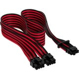 Corsair Premium Sleeved PCIe 5.0 12VHPWR PSU Adapterkabel Zwart/rood, 50 centimeter