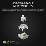 Corsair VANGUARD 96 RGB mechanisch gaming toetsenbord Zwart, US lay-out (QWERTY), Corsair MLX Plasma, 96%, RGB, Keycaps PBT double-shot, ABS single-shot, Hot-swap