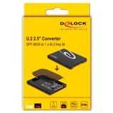 DeLOCK 2.5" Converter U.2 SFF-8639 to M.2 NVMe Key M - 7 mm Zwart, Key M - 7 mm