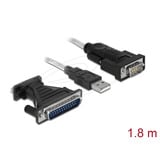 Adapter USB 2.0 Type-A > 1 x Serial DB9 RS-232 + Adapter DB25