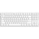 HelloGanss HS87T White, toetsenbord Wit, US lay-out, Cherry MX Silent Red, TKL, RGB leds, PBT Doubleshot keycaps, hot swap, 2,4 GHz / Bluetooth / USB-C