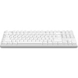 HelloGanss HS87T White, toetsenbord Wit, US lay-out, Cherry MX Silent Red, TKL, RGB leds, PBT Doubleshot keycaps, hot swap, 2,4 GHz / Bluetooth / USB-C