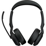 Jabra Evolve2 55, Incl. oplaadstandaard on-ear headset Zwart, Stereo, UC, USB-A, Link380a