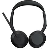 Jabra Evolve2 55, Incl. oplaadstandaard on-ear headset Zwart, Stereo, UC, USB-A, Link380a