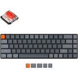 Keychron K7-H1, toetsenbord Zwart/grijs, US lay-out, Gateron Low Profile Mechanical Red, RGB leds, hot swap, 65%, ABS, Bluetooth 5.1