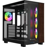 Thermaltake View 380 XL WS ARGB midi tower behuizing Zwart/houtkleur | 2x USB-A | 1x USB-C | RGB | Tempered Glass