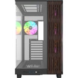 Thermaltake View 380 XL WS ARGB midi tower behuizing Zwart/houtkleur | 2x USB-A | 1x USB-C | RGB | Tempered Glass