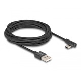 DeLOCK USB 2.0 Cable Type-A male to USB Type-C male angled, 3m kabel Zwart