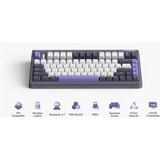 Iqunix OG80 Lavandin Wireless Mechanical Keyboard, gaming toetsenbord Lavendel, US lay-out, Cherry MX Red, RGB leds, 80% (TKL), Hot-swappable, PBT, 2.4GHz | Bluetooth 5.1 | USB-C