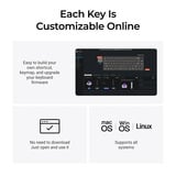 Lemokey P2 HE-P1 Wireless Magnetic Switch Custom Gaming Keyboard Wit, US lay-out, Gateron Double-Rail Magnetic Nebula, 65%, RGB leds, double-shot PBT, hot swap, Knob, 2.4GHz | Bluetooth 5.2 | USB-C