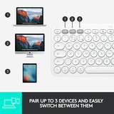 Logitech K380 for Mac Multi-Device Bluetooth Keyboard - Wit, toetsenbord Wit, US-International, Bluetooth