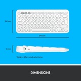 Logitech K380 for Mac Multi-Device Bluetooth Keyboard - Wit, toetsenbord Wit, US-International, Bluetooth