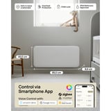 Mill Steel WiFi paneelverwarming PA1000WIFI4, 1000 Watt convector Wit, wifi 2,4 GHz (wifi 6), Bluetooth 5.2, Zigbee 3.0 + App